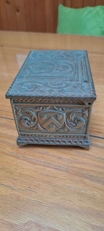 very rear Belgium Antique early 1900 Shakespeare brass casket