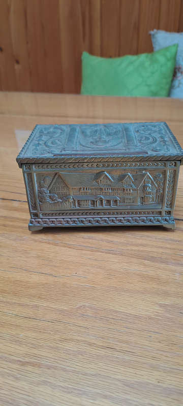 very rear Belgium Antique early 1900 Shakespeare brass casket