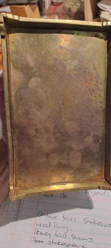 very rear Belgium Antique early 1900 Shakespeare brass casket