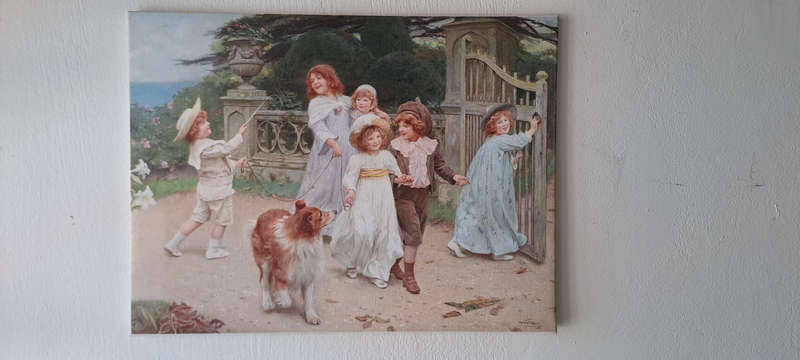 beautiful Victorian scene canvas print on board