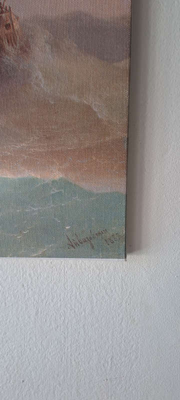 canvas print copy of 1882 artist stormy seas