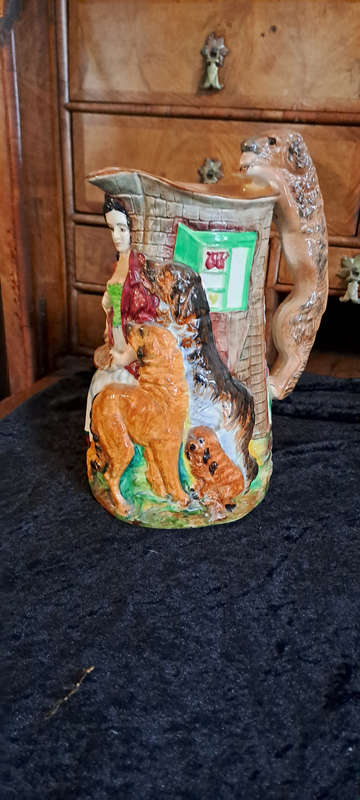 Burleigh Ware Art Deco Old Feeding Time Water Jug Made In England 1940s