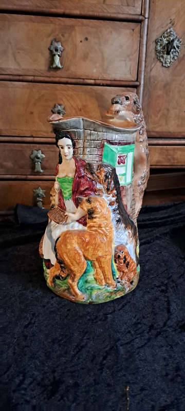 Burleigh Ware Art Deco Old Feeding Time Water Jug Made In England 1940s