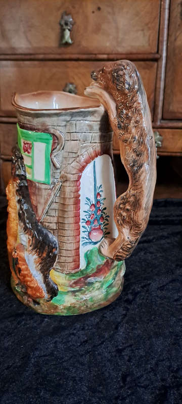 Burleigh Ware Art Deco Old Feeding Time Water Jug Made In England 1940s