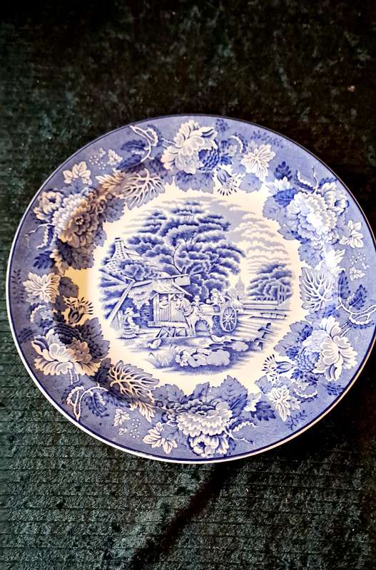 Woods Ware  Enoch woods English scenery blue and white plate stunning