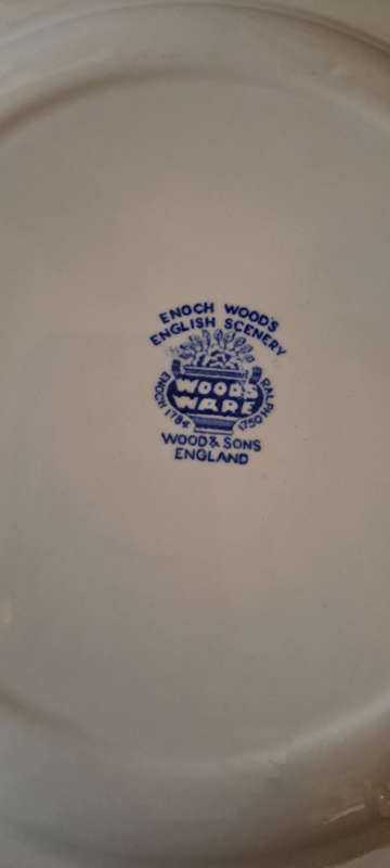 Woods Ware  Enoch woods English scenery blue and white plate stunning