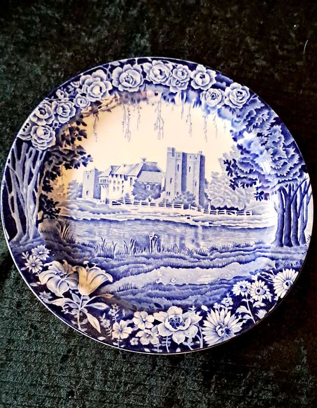 Enoch Woods & Sons Castles  English scenery blue and white porcelain plate