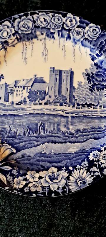 Enoch Woods & Sons Castles  English scenery blue and white porcelain plate