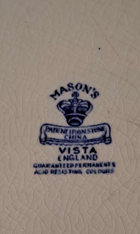 Masons Vista Blue large oval serving platter blue and white STUNNING