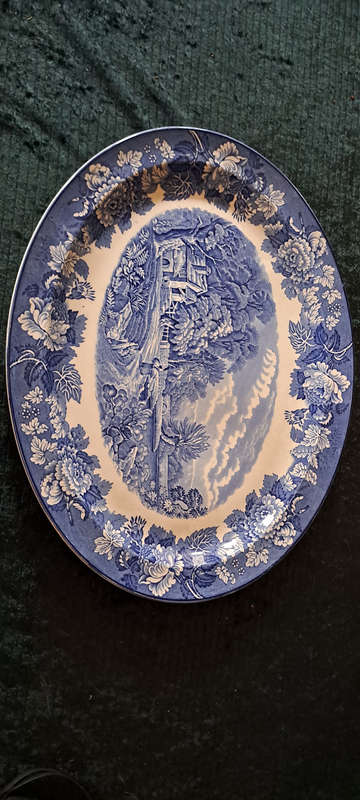 Enoch Woods English scenery very large oval platter/wall plate