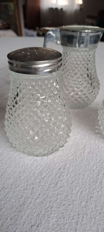 sugar, syrup and icing sugar vintage table set