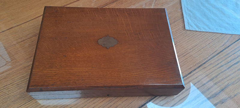 Lovely EPNS fish knives and forks in original oak box