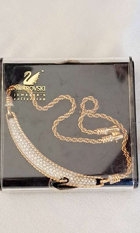 ca 1980's stunning gold plated Swarovski necklace