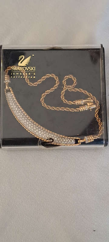 ca 1980's stunning gold plated Swarovski necklace