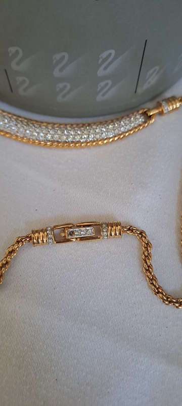 ca 1980's stunning gold plated Swarovski necklace