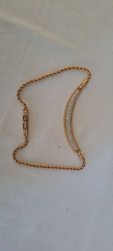 ca 1980's stunning gold plated Swarovski necklace