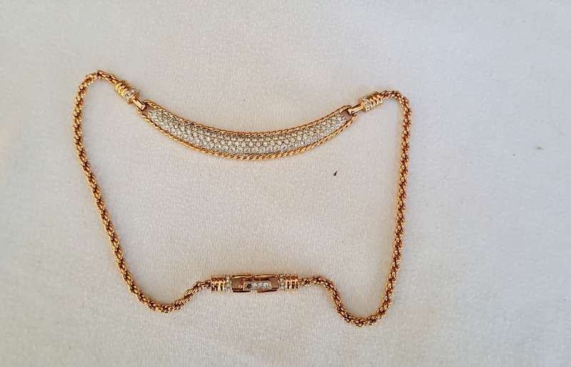 ca 1980's stunning gold plated Swarovski necklace