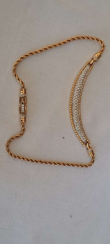 ca 1980's stunning gold plated Swarovski necklace