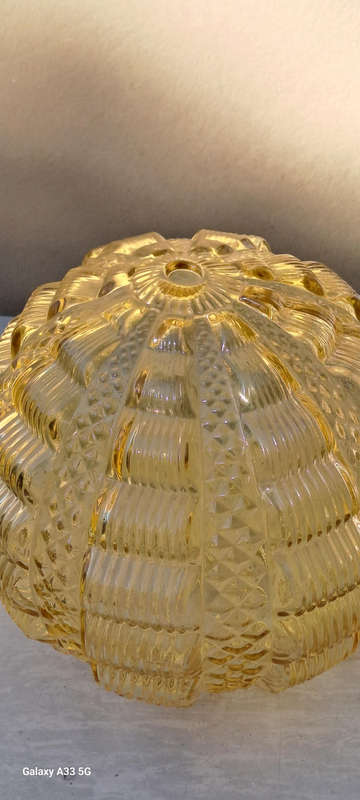 Vintage art deco Amber glass light globe large