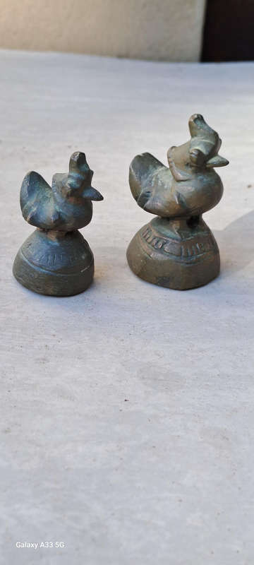 Pair of Antique  Burmese Bronze opium weights Hintha/Brahmani duck