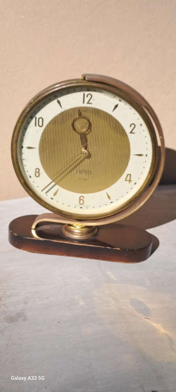 German Peter art deco desk clock swivel base
