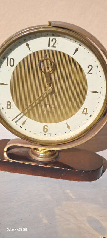 German Peter art deco desk clock swivel base