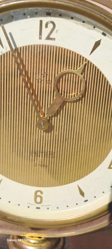 German Peter art deco desk clock swivel base