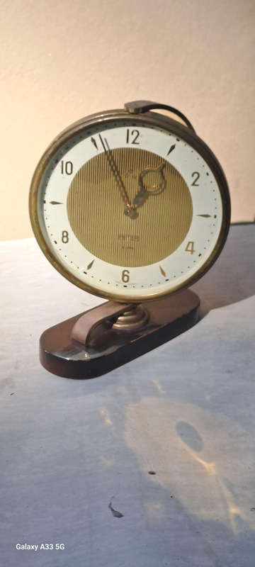 German Peter art deco desk clock swivel base
