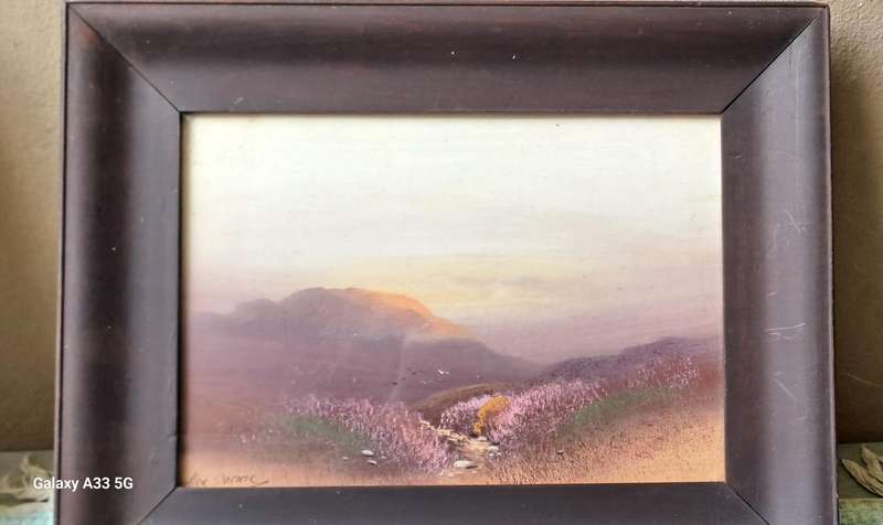 pair of paintings signed Alex Pocock England Highland Scenes