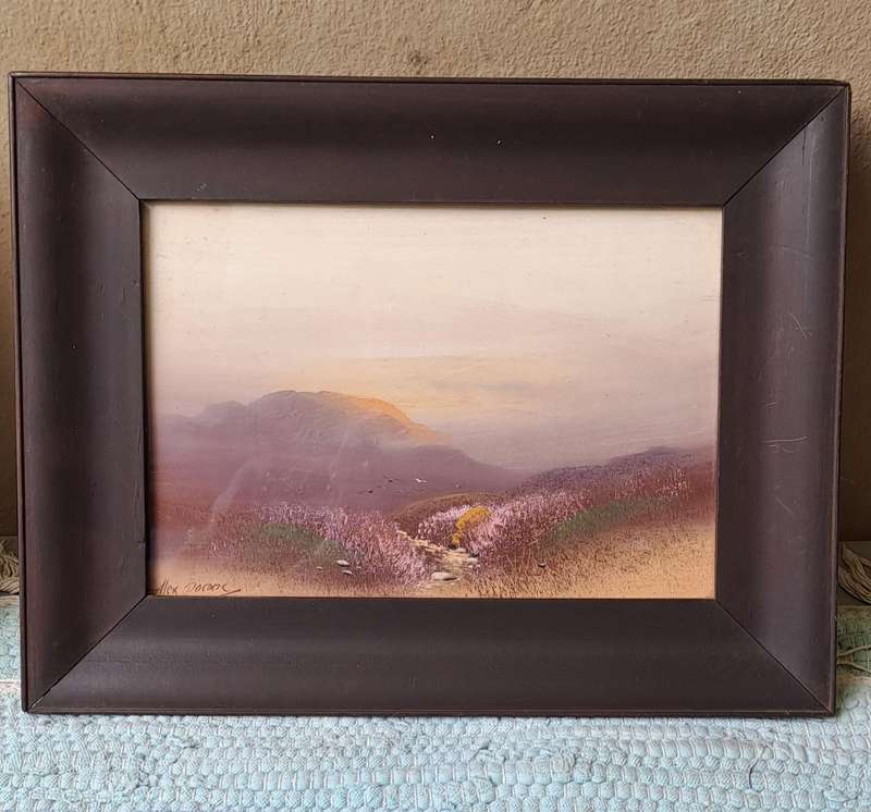 pair of paintings signed Alex Pocock England Highland Scenes