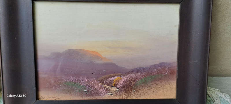 pair of paintings signed Alex Pocock England Highland Scenes