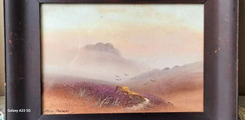 pair of paintings signed Alex Pocock England Highland Scenes