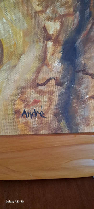 Large canvas oil painting Hon Nelson Mandela after incarceration signed Andre'