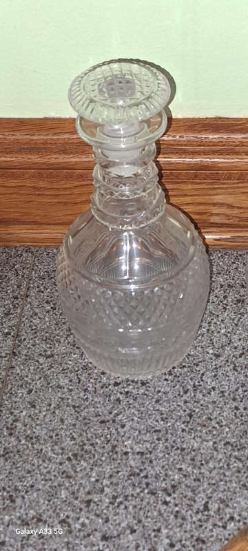 pair of glass decanters