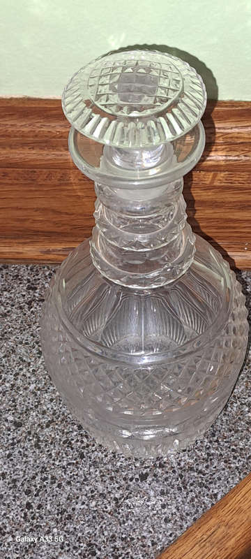 pair of glass decanters