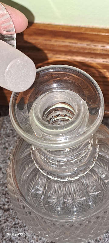 pair of glass decanters