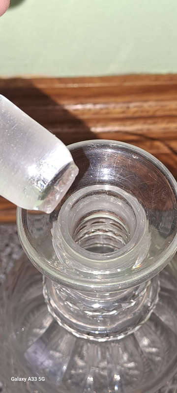 pair of glass decanters