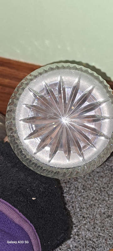 pair of glass decanters
