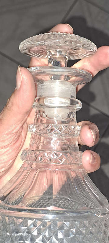pair of glass decanters