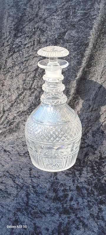 pair of glass decanters