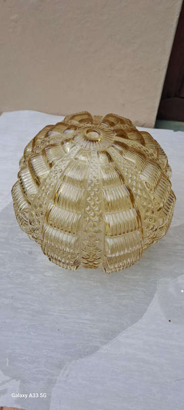 Amber Glass Art Deco large lampshade/globe