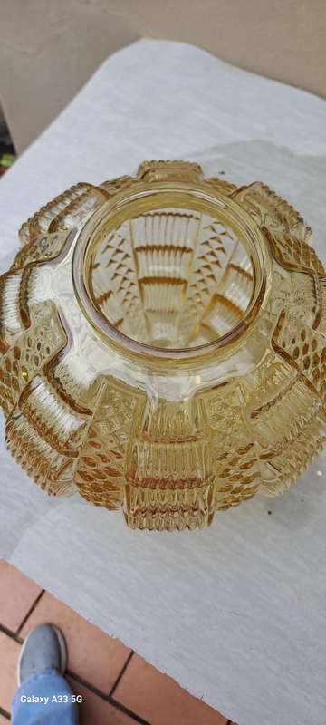 Amber Glass Art Deco large lampshade/globe