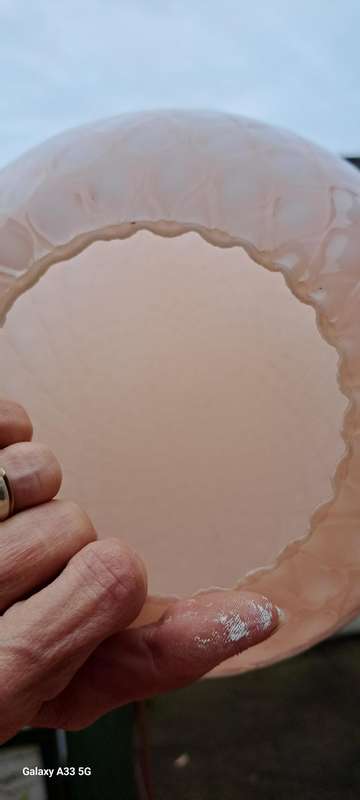 Pink and milk glass vintage lamp shade beautiful