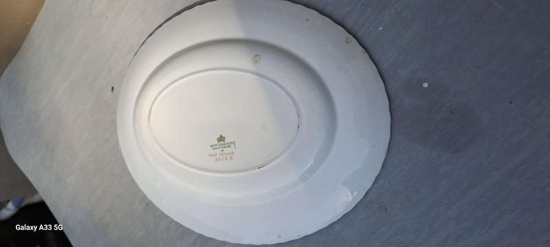 lovely oval platter, white grey and pink Myott & Son England