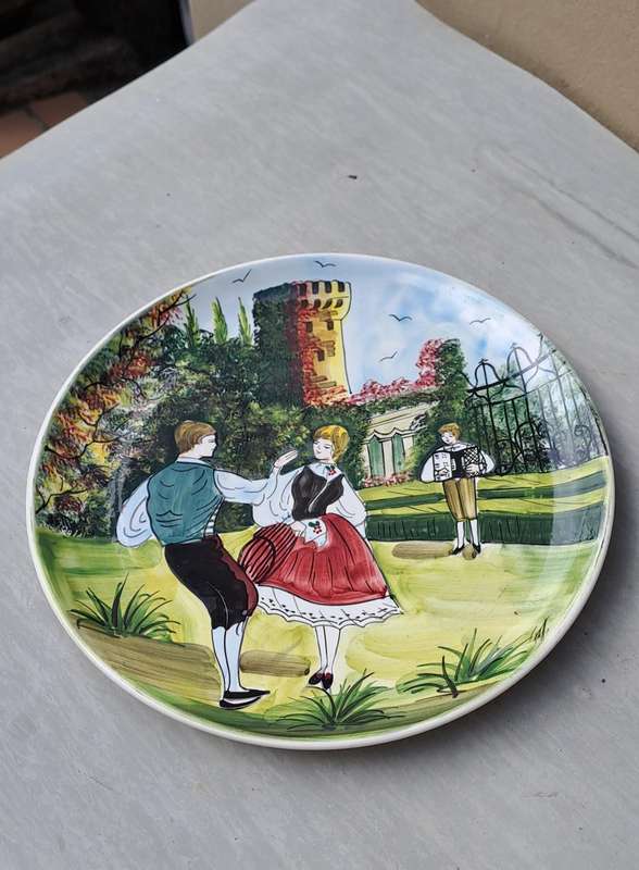 Lovely large hand pained display plate diam 32.5cm RG Brugme German