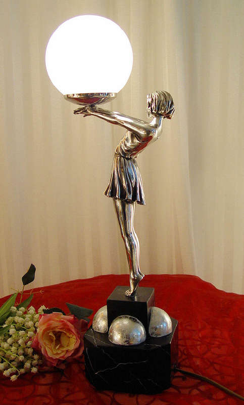 Table lamp Art Deco  bubble dancer after Armand Godard French artist lamp