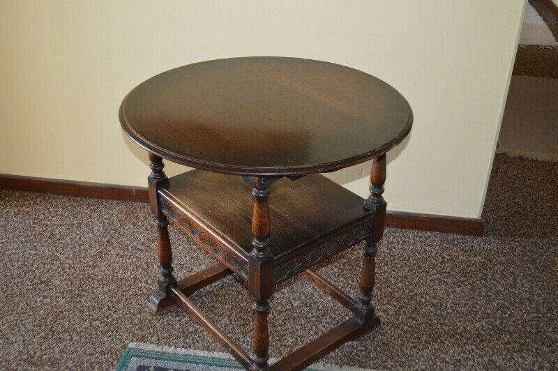 19th century antique Monk`s bench/ table of carved oak 1890`s