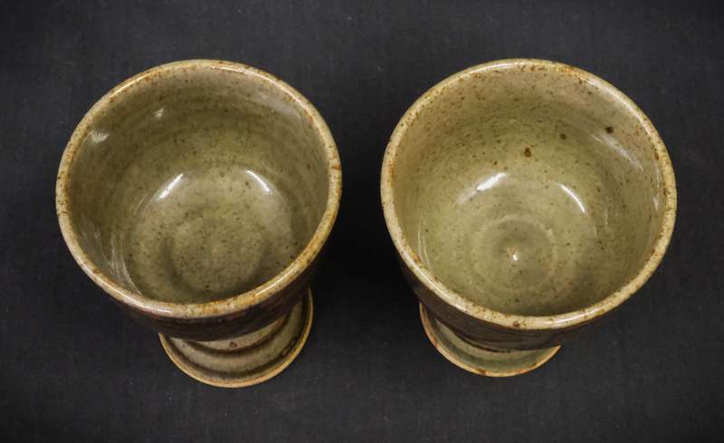 Beautiful Pair of Ceramic Wine/Aperitif Glasses