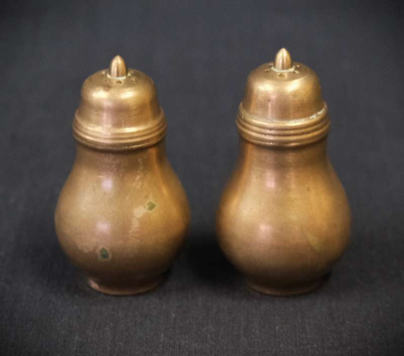 Vintage Brass Pepper and Salt