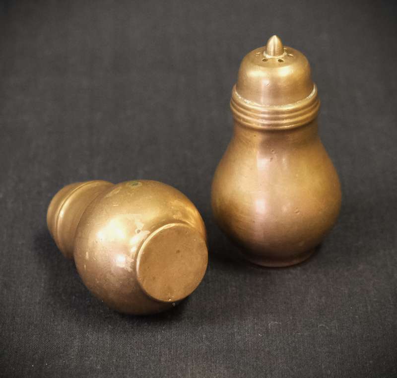 Vintage Brass Pepper and Salt